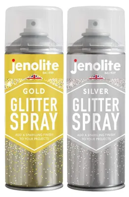 Produktbild von Glitzerfarbe im Sprühflakon | Goldene und silberne Glitzersprayfarbe | 2 x 400 ml
