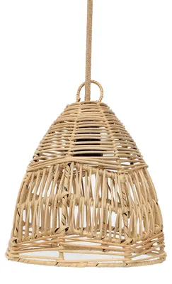 Image de Bazar Bizar Suspension rotin marron 24x24x24cm
