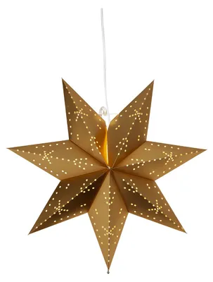 Immagine prodotto di Stella di carta dorata con schema di fori a 7 punte presa E14 Ø 45 cm