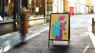 Obrázek produktu pro Oboustranná reklamní tabule A1 OWZ v černém hliníkovém rámu
