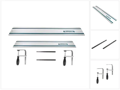 Produktbild von Makita Führungsschienen Set Führungsschiene 1400mm + Führungsschiene 1000mm + 2x Führungsschienenverbinder + 2x Schraubzwingen