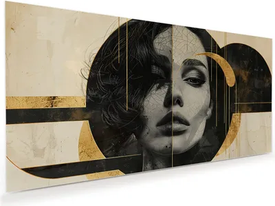 Produktbild von Glasbild 120x60cm in XXL für Wohnzimmer, Schlafzimmer Motiv Künstlerisches Porträt