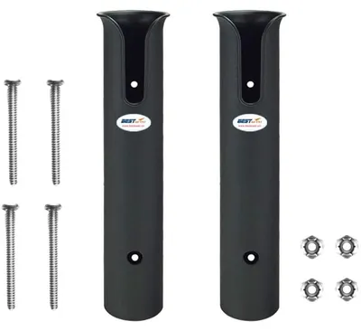 Produktbild von Wandmontage Hengelhalter aus Kunststoff, 2 Stück, schwarz, für Garten und Camping