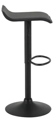 Zdjęcie produktu dla Dwuczęściowy, regulowany taboret barowy z materiału przypominającego skórę | Czarny | 38,5 x 39 x 62-84 cm