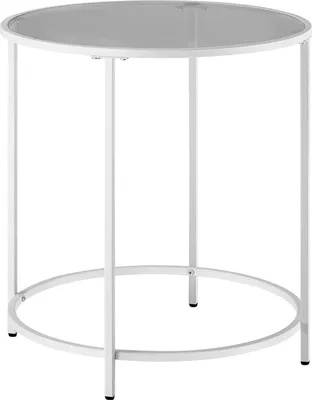 Produktbild von VASAGLE Runder Beistelltisch, Tischplatte aus gehärtetem Glas, Metallgestell, Sofaende, Konsolentisch, Nachttisch, für Wohnzimmer, Balkon