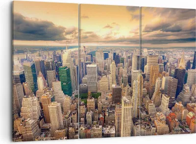 Produktbild von Bild auf Leinwand - Leinwandbild - Stadt Wolkenkratzer Amerika Innenstadt - 105x70cm - Wand Bild - Wanddeko - Leinwanddruck - Bilder - Kunstdruck - Leinwand bilder - Wandkunst - CE105x70-2638