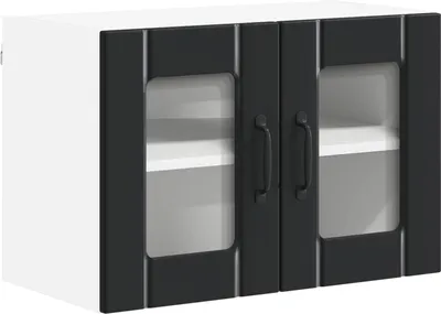 Produktbild von vidaXL Wandglas-Schrank LUCCA Schwarz 60 x 31 x 40 cm Holzwerkstoff