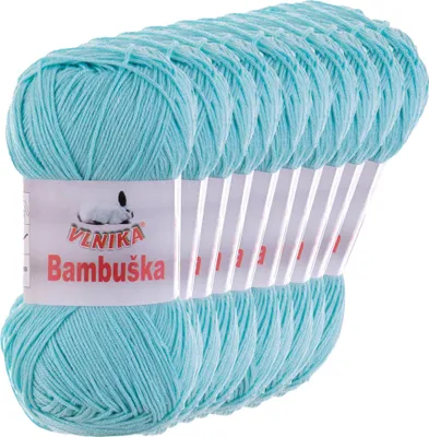 Produktbild von 10 x 50g Häkelgarn Bambuska Sommergarn Strickgarn Baumwolle Viskose uni, Farbwahl
