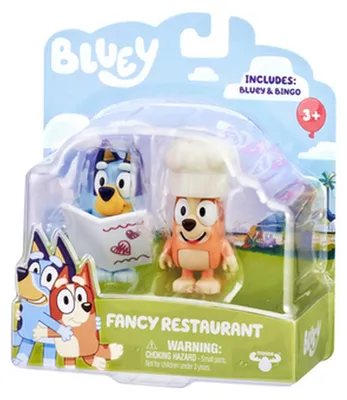 Produktbild von BLUEY Fancy Restaurant, Elegantes Restaurant – Set mit 2 Figuren und Zubehör