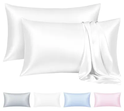 Zdjęcie produktu dla Poszewki na poduszki 40x80 cm, wykonane z lyocellu (Lyocell), zestaw 2 sztuk, kolor biały, oddychające, hipoalergiczne