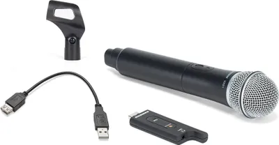 Zdjęcie produktu dla Samson USB wireless Handheld System, Mikrofon ręczny, Mikrofon dynamiczny, 20 - 16000 Hz, Nadajnik ręczny, 2404 - 2476 MHz, 0,1%