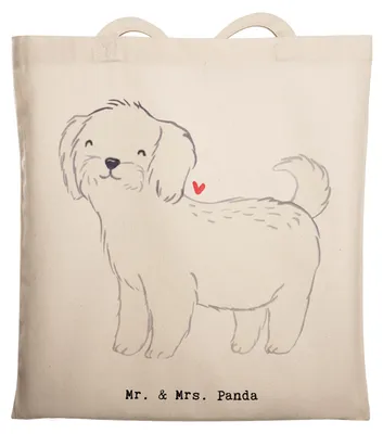 Produktbild von Mr. & Mrs. Panda Schultasche Malteser Moment - Transparent - Geschenk, Büchertasche, Laptoptasche, Tote Bag, Tasche, Shopping