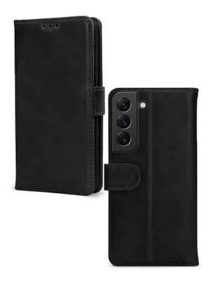 Produktbild von Mobilize Wallet Samsung Galaxy S22 Hülle Echtes Leder Klapphülle Geldbörse - Schwarz