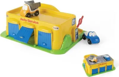 Produktbild von Dantoy Funcars Autoservicestation mit Garagengebäude und zwei Autos