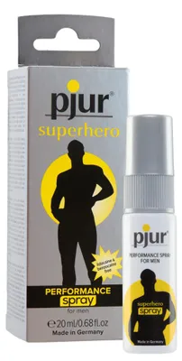 Zdjęcie produktu dla pjur Superhero Performance Spray, Opóźnienie, Spray, Czarny, Szary, Propylene Glycol, Laureth-4, Aqua (Water), Alcohol denat., Panthenol, Mentha arvensis Leaf Oil,..., 1 szt.