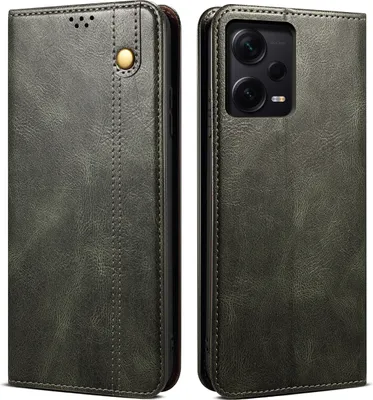 Produktbild von Redmi Note 12 Pro 5G Hülle, Leder Flip Brieftasche Schutzhülle mit Standfunktion für Xiaomi Redmi Note 12 Pro 5G Grün