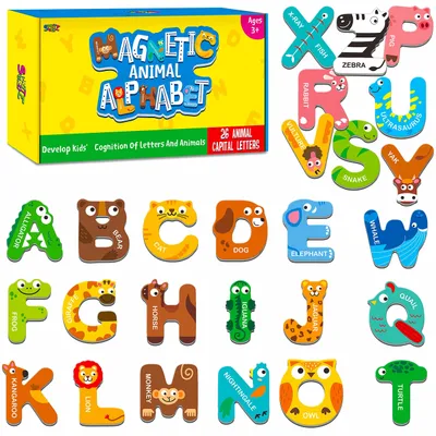 Imagen del producto de Letras magnéticas grandes, alfabeto ABC, juego de 26 piezas, para niños