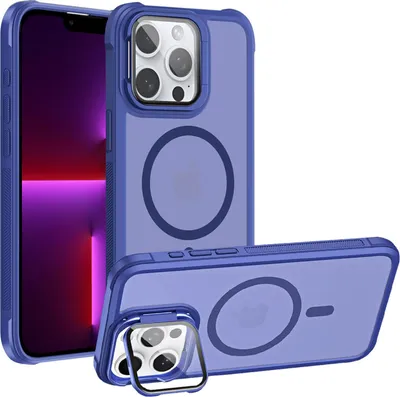 Obrázok produktu pre Ochranné puzdro pre puzdro iPhone 13 Pro Max, kompatibilné s MagSafe skladacím ochranným skleneným stojanom na fotoaparát