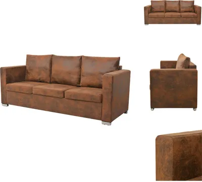 Zdjęcie produktu dla vidaXL Sofa 3-osobowa 191 x 73 x 82 cm Sztuczny zamsz - Sofy