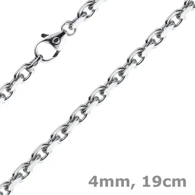 Produktbild von 4mm Armband Armkette Ankerkette aus 750 Gold Weißgold massiv 19cm Goldarmband