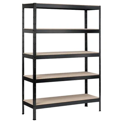 Produktbild von Schulte Schwerlast- Steckregal Blackline 1800x900x400mm mit 5 Böden aus Holz 90kg Fachlast