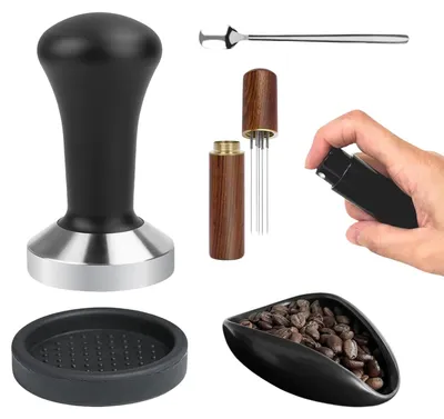 Barista Set 58mm Tamper, 6-teilig, Edelstahl, Espresso Zubehör