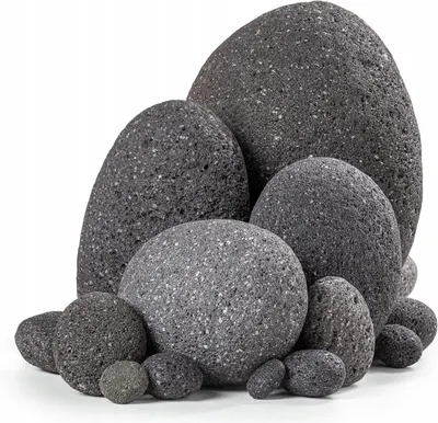 Produktbild von Aquarium Deko Steine Lava Schwarz 3kg gerundet