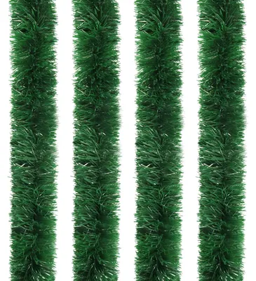 Lametta-Girlande 10 m, gold metallic, grün, für Weihnachtsbaum