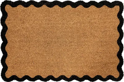 Produktbild von BELIANI Fußmatte Naturfarben Kokosfaser 60 x 90 cm Rechteckig im Butterkeks-Design mit Anti-Rutsch-Rückseite Indoor Innenbereich Fußabtreter