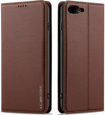Image de Etui magnétique en cuir pour iPhone 7/8/iPhone SE 2020/2022, avec fente pour cartes et fonction stand Marron