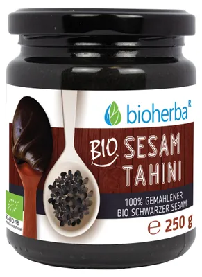 Obrázok produktu pre 100 %sezamové tahini z mletéhočierneho sezamu – 250 g – Bioherba