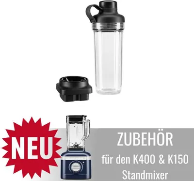 Produktbild von KitchenAid Mitnahmebehälter 500 ml (mit Klingeneinheit und Deckel) für K400 & K150 5KSB2030PJB