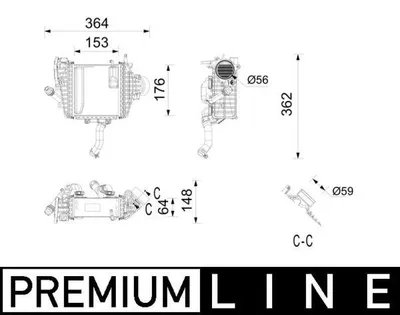 Produktbild von MAHLE CI 737 000P Ladeluftkühler LLK passend für MERCEDES-BENZ C-Klasse T-modell (S205) Turbo Intercooler