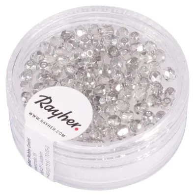Obrázok produktu pre Rayher 14202606, sklenené korálky, priemer 3 mm, strieborná, polopriehľadná
