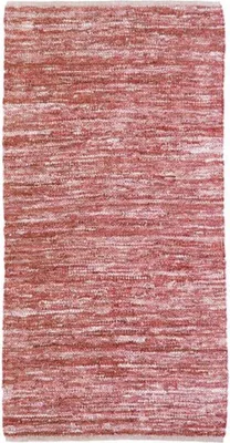 Produktbild von Rosa Teppich aus geflochtenem Leder, 60x120 cm