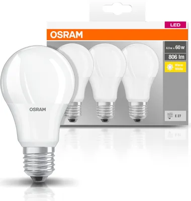 Immagine prodotto di LED Standard 60W/827 opaco E27 confezione da 3 pezzi HS - C