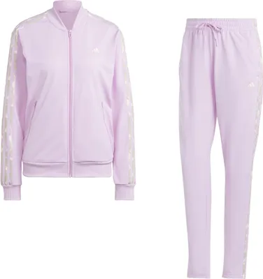 Produktbild von adidas Trainingsanzug für Damen im 3 Streifen Design, Farbe:Rot, Größe:XXL