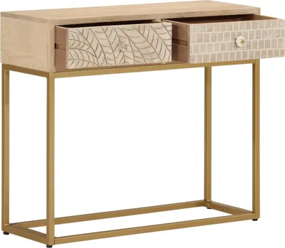 Zdjęcie produktu dla Stolik 90x30x76 cm z litego drewna mango i żelaza