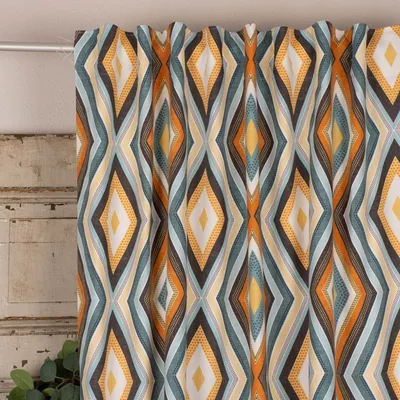 Produktbild von SCHÖNER LEBEN. Vorhang geometrisch Ethno Raute creme bunt 245cm Aufhängung Smok-Schlaufenband