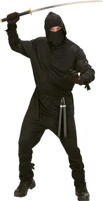 Produktbild von Black Ninja Fighter Kostüm für Herren