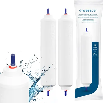Produktbild von Zamiennik filtra wody do lodówek Wessper dla Samsung Side By Side, LG, AEG, HAIER, Whirpool, DA29-10105J, HAFEX/EXP, DA99-02131B, WSF-100, USC-100 2szt