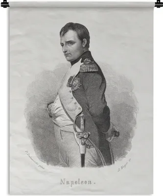 Produktbild von MuchoWow® Wandteppich Wandbehang Illustration von Napoleon Bonaparte vor einem weißen Hintergrund 90x120 cm Tapisserie Dekoration Wandtuch - Wanddeko