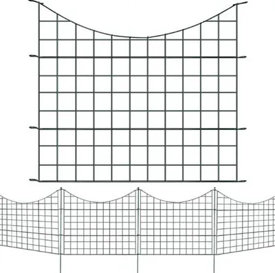 Produktbild von Famanu Schafzaun Teichzaun Metall 11-teilig - Grün