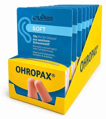 Produktbild von OHROPAX soft Schaumstoff In-Ohr Stöpsel 10 x 10 St  PZN 19412679