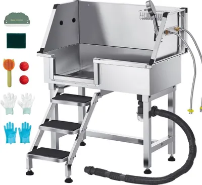 Zdjęcie produktu dla Wanna do pielęgnacji psów - stanowisko do mycia psów z lewymi drzwiami - wymiary 870x488x1025 mm