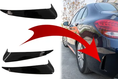 Immagine prodotto di Alette paraurti alette laterali per Mercedes W205 14-18 Nero lucido