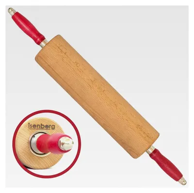 Produktbild von Teigroller Rollholz mit Edelstahlkugellager aus Buche, Walzenlänge 30 cm