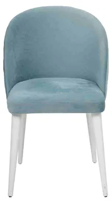 Immagine prodotto di Sala da pranzo moderna Sedia di legno senza braccioli Nuovo design Sedia imbottita Seduta blu