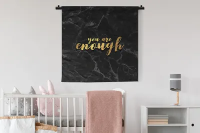 Produktbild von MuchoWow® Wandteppich Wandbehang Zitate - Selbstvertrauen - Gold - Marmor 90x90 cm Tapisserie Dekoration Wandtuch - Wandaufhänger