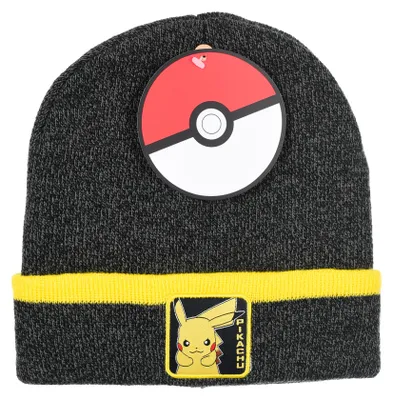 Produktbild von Pokemon Mütze Kinder Jungen – Pikachu Beanie – Warme Wintermütze aus Strick, Farbe:Schwarz, Größe:54